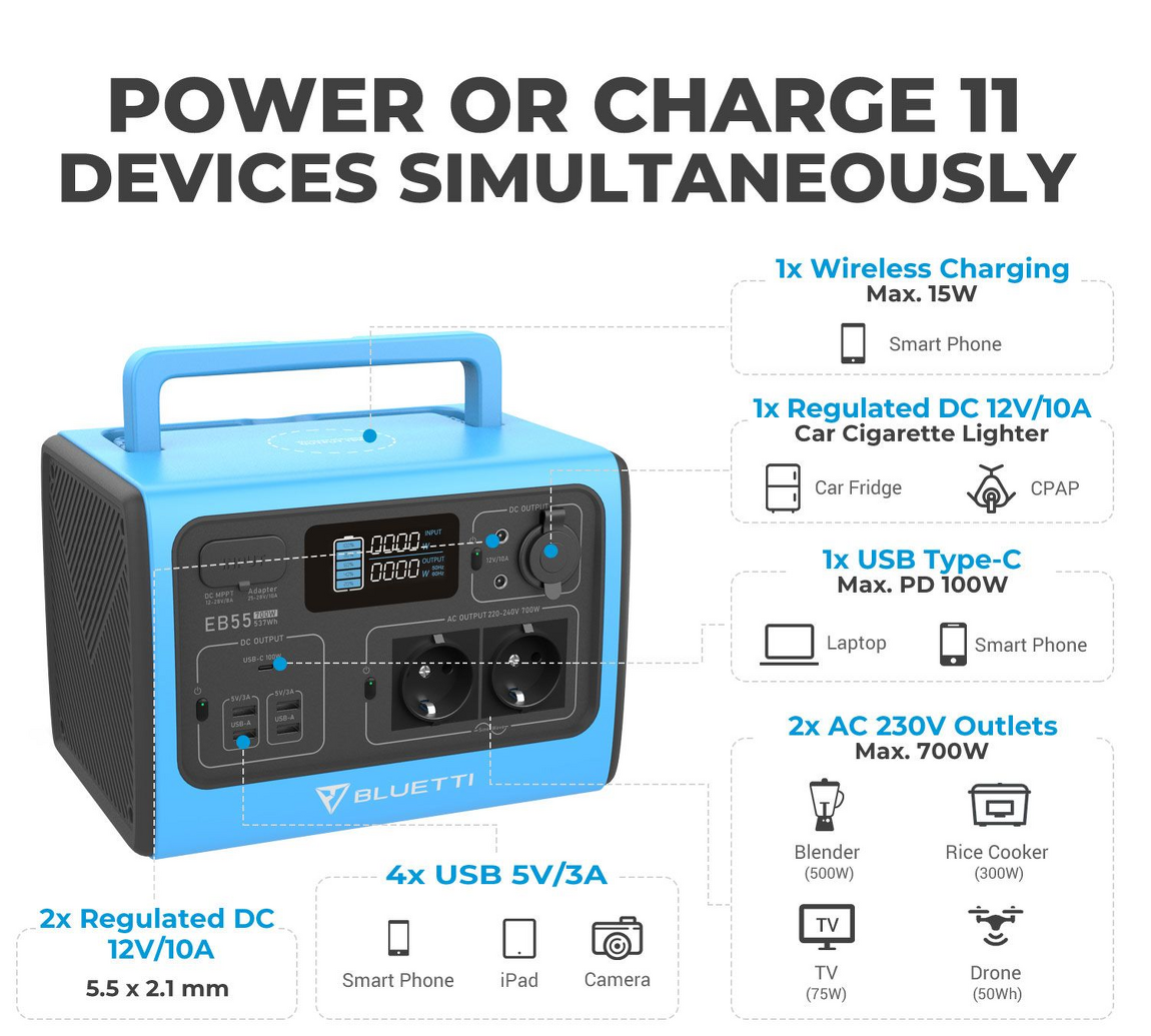 Зарядная станция BLUETTI PowerOak EB55 (537Вт.ч) - изображение