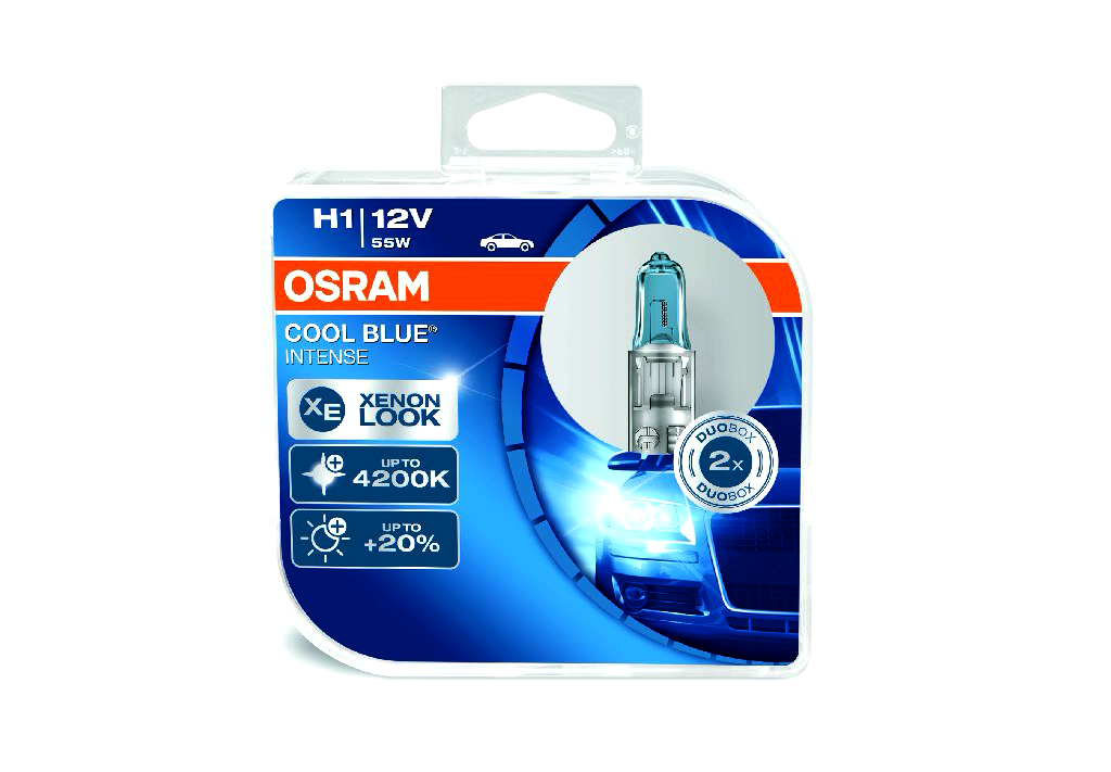 Лампа галогенная +20% XENON (2шт) (OSRAM) 55W H1